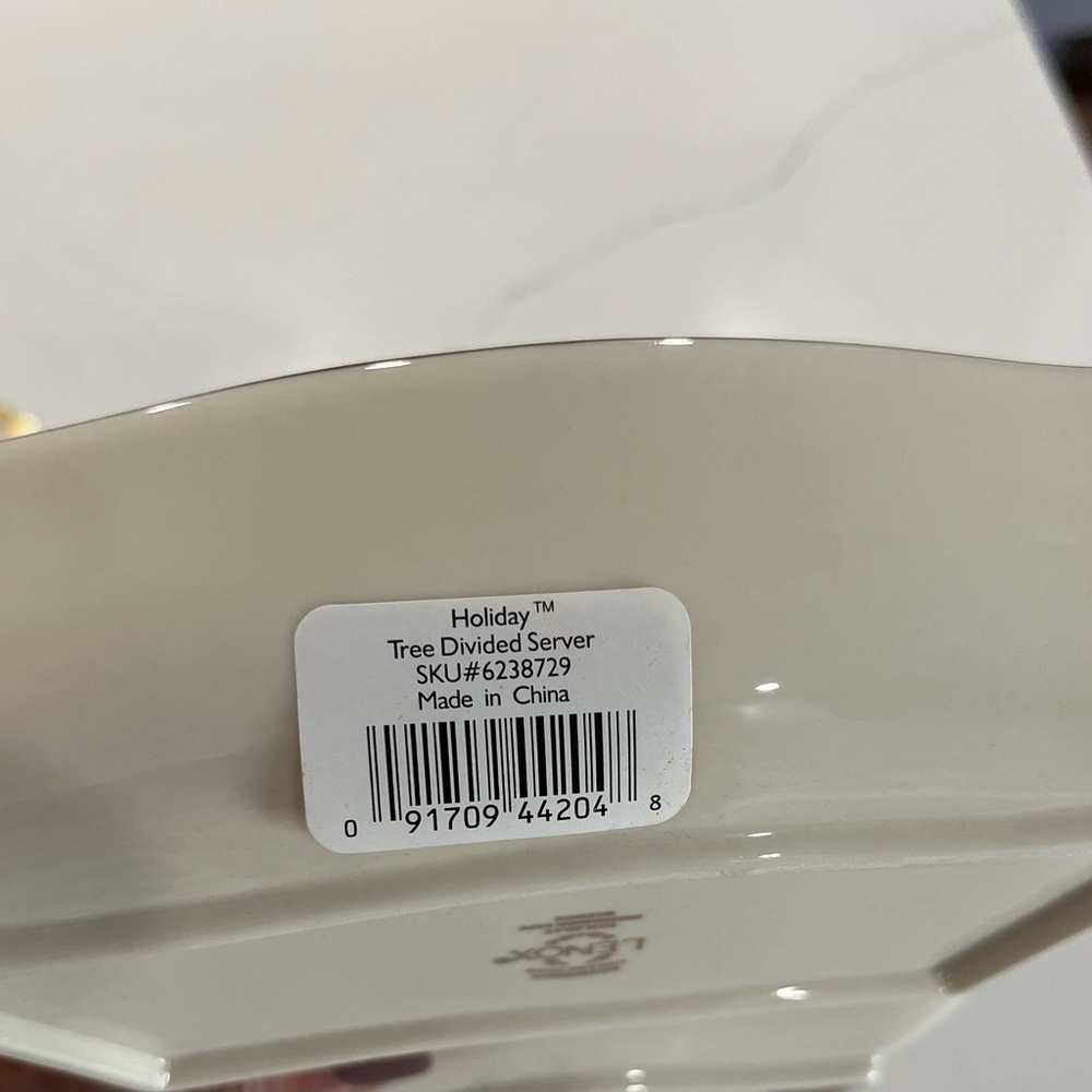 Christmas Serving Dish  Lenox Holiday Tree Divided Server 3 sections. New - Picture 3 of 10